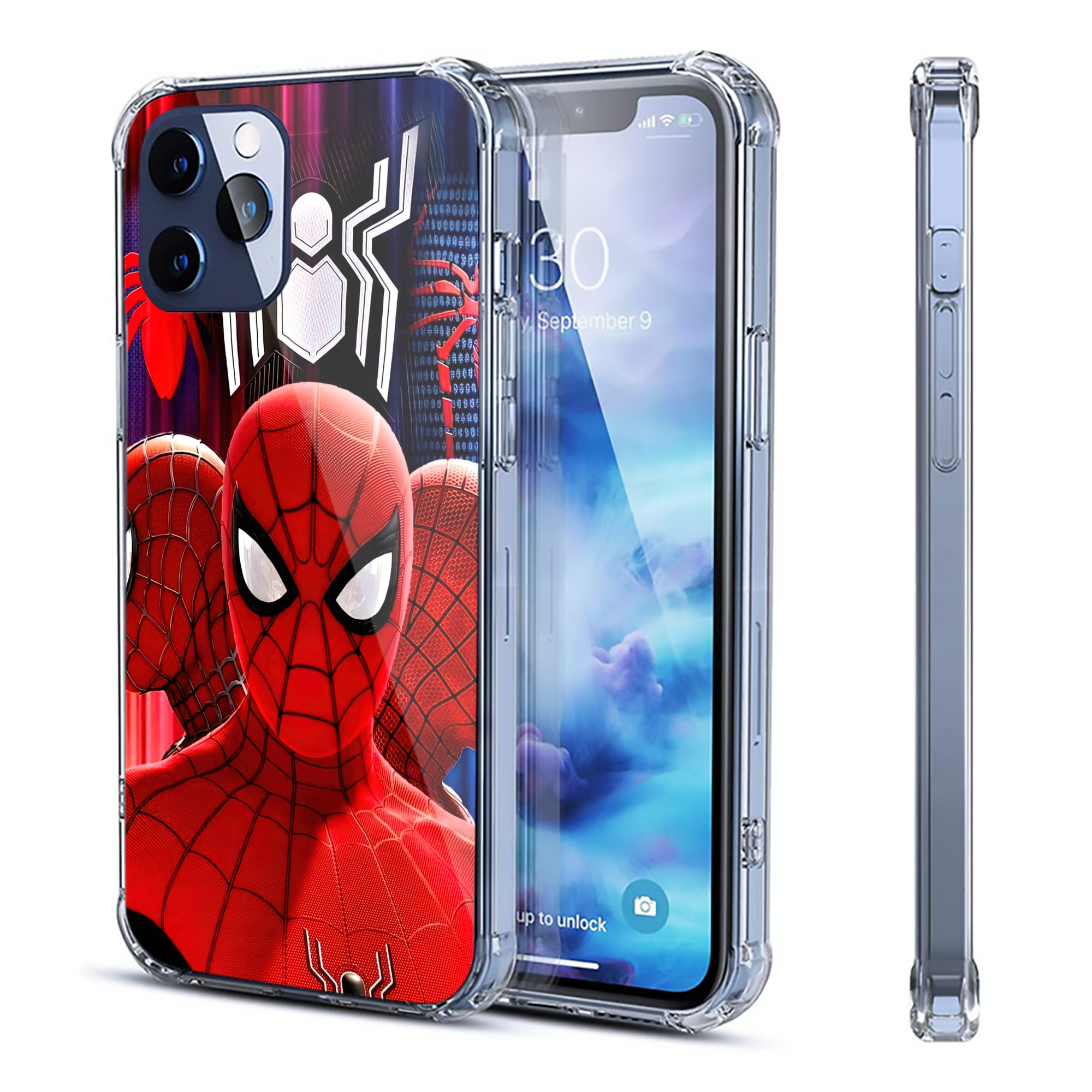 （画像用） Spider Man スパイダーマン 【iPhone 12シリーズ対応】透明スマホケース（クリアソフトケース）